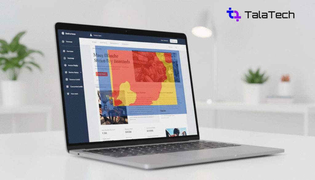 Website heatmap showing user interaction analytics