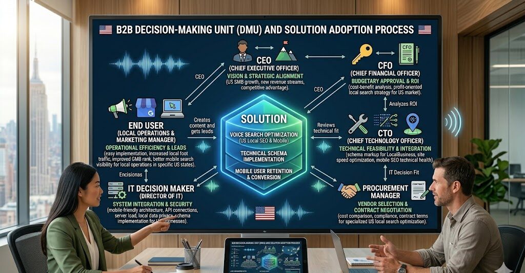 Diagram of the B2B decision-making process in US businesses