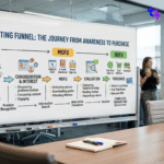 marketing funnel that converts: Marketing funnel stages diagram showing the customer journey from awareness to conversion.