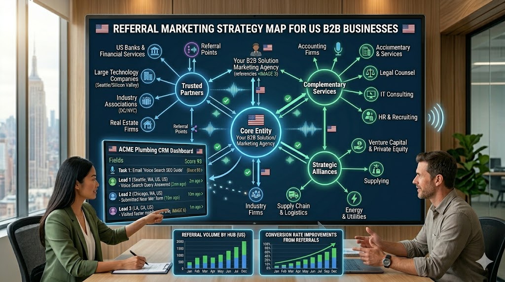 Referral marketing strategy map for US B2B businesses