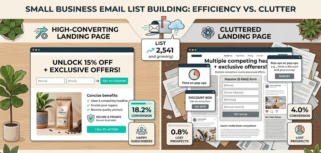 Comparison of effective and ineffective email list building strategies for small businesses